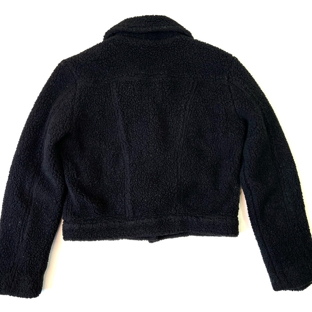 Reformation Faux Shearling Teddy Sherpa Jacket Black Size X-small - Picture 3 of 10
